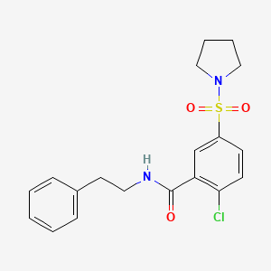 2-chloro-N-(2-phenylethyl)-5-(1-pyrrolidinylsulfonyl)benzamide