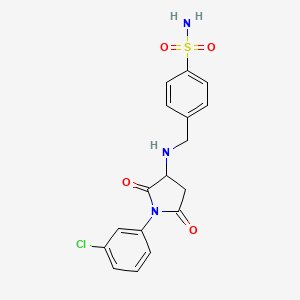 molecular formula C17H16ClN3O4S B5210796 4-({[1-(3-chlorophenyl)-2,5-dioxo-3-pyrrolidinyl]amino}methyl)benzenesulfonamide 