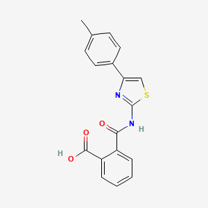 molecular formula C18H14N2O3S B5210823 2-({[4-(4-methylphenyl)-1,3-thiazol-2-yl]amino}carbonyl)benzoic acid 
