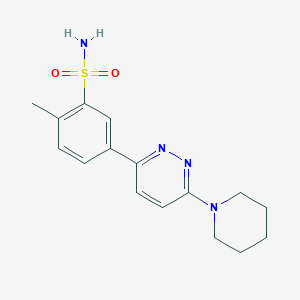 molecular formula C16H20N4O2S B5210870 2-methyl-5-[6-(1-piperidinyl)-3-pyridazinyl]benzenesulfonamide 