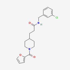 molecular formula C20H23ClN2O3 B5210892 N-(3-chlorobenzyl)-3-[1-(2-furoyl)-4-piperidinyl]propanamide 
