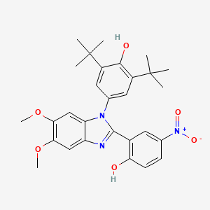 molecular formula C29H33N3O6 B5210898 2,6-di-tert-butyl-4-[2-(2-hydroxy-5-nitrophenyl)-5,6-dimethoxy-1H-benzimidazol-1-yl]phenol 