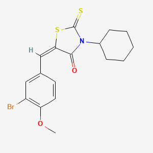 molecular formula C17H18BrNO2S2 B5210907 5-(3-bromo-4-methoxybenzylidene)-3-cyclohexyl-2-thioxo-1,3-thiazolidin-4-one 