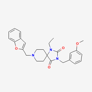 molecular formula C26H29N3O4 B5210926 8-(1-benzofuran-2-ylmethyl)-1-ethyl-3-(3-methoxybenzyl)-1,3,8-triazaspiro[4.5]decane-2,4-dione 