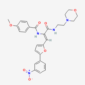 molecular formula C27H28N4O7 B5210934 4-methoxy-N-{1-({[2-(4-morpholinyl)ethyl]amino}carbonyl)-2-[5-(3-nitrophenyl)-2-furyl]vinyl}benzamide 