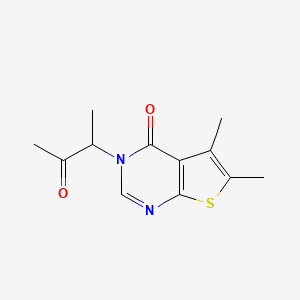 molecular formula C12H14N2O2S B5210963 5,6-dimethyl-3-(1-methyl-2-oxopropyl)thieno[2,3-d]pyrimidin-4(3H)-one 