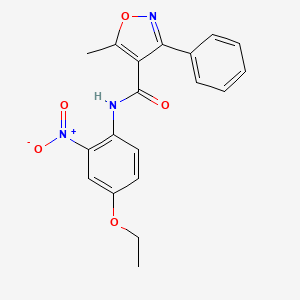 molecular formula C19H17N3O5 B5210981 N-(4-ETHOXY-2-NITROPHENYL)-5-METHYL-3-PHENYL-12-OXAZOLE-4-CARBOXAMIDE 