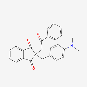 molecular formula C26H23NO3 B5210992 2-[4-(dimethylamino)benzyl]-2-(2-oxo-2-phenylethyl)-1H-indene-1,3(2H)-dione 