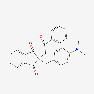 molecular formula C26H23NO3 B5210992 2-[[4-(Dimethylamino)phenyl]methyl]-2-phenacylindene-1,3-dione 