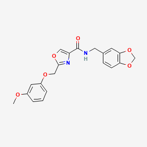 molecular formula C20H18N2O6 B5210999 N-(1,3-benzodioxol-5-ylmethyl)-2-[(3-methoxyphenoxy)methyl]-1,3-oxazole-4-carboxamide 