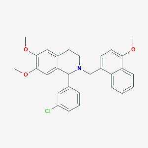 molecular formula C29H28ClNO3 B5211004 1-(3-chlorophenyl)-6,7-dimethoxy-2-[(4-methoxy-1-naphthyl)methyl]-1,2,3,4-tetrahydroisoquinoline 