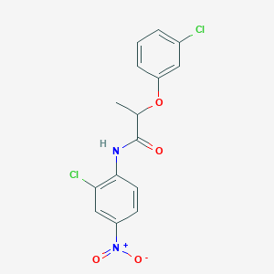 molecular formula C15H12Cl2N2O4 B5211013 N-(2-chloro-4-nitrophenyl)-2-(3-chlorophenoxy)propanamide 