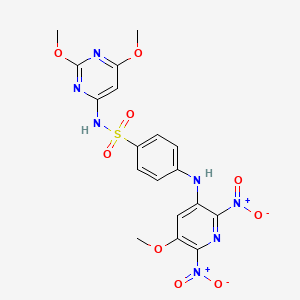 molecular formula C18H17N7O9S B5211034 N-(2,6-dimethoxy-4-pyrimidinyl)-4-[(5-methoxy-2,6-dinitro-3-pyridinyl)amino]benzenesulfonamide 