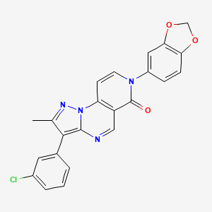 molecular formula C23H15ClN4O3 B5211038 7-(1,3-benzodioxol-5-yl)-3-(3-chlorophenyl)-2-methylpyrazolo[1,5-a]pyrido[3,4-e]pyrimidin-6(7H)-one 