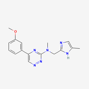 molecular formula C16H18N6O B5211052 5-(3-methoxyphenyl)-N-methyl-N-[(4-methyl-1H-imidazol-2-yl)methyl]-1,2,4-triazin-3-amine 