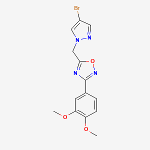 molecular formula C14H13BrN4O3 B5211079 5-[(4-bromo-1H-pyrazol-1-yl)methyl]-3-(3,4-dimethoxyphenyl)-1,2,4-oxadiazole CAS No. 1015846-05-5