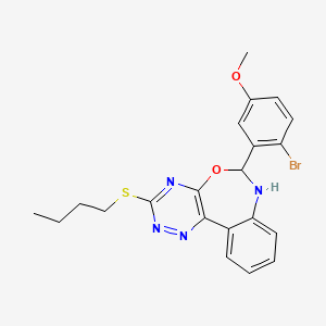 molecular formula C21H21BrN4O2S B5211094 6-(2-bromo-5-methoxyphenyl)-3-(butylthio)-6,7-dihydro[1,2,4]triazino[5,6-d][3,1]benzoxazepine 
