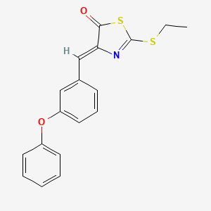 molecular formula C18H15NO2S2 B5211106 2-(ethylthio)-4-(3-phenoxybenzylidene)-1,3-thiazol-5(4H)-one 