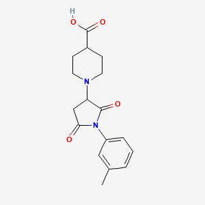 1-[1-(3-methylphenyl)-2,5-dioxo-3-pyrrolidinyl]-4-piperidinecarboxylic acid