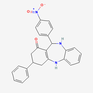 11-(4-nitrophenyl)-3-phenyl-2,3,4,5,10,11-hexahydro-1H-dibenzo[b,e][1,4]diazepin-1-one