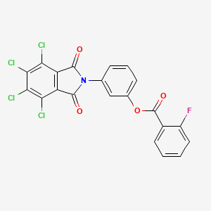 molecular formula C21H8Cl4FNO4 B5211163 3-(4,5,6,7-tetrachloro-1,3-dioxo-1,3-dihydro-2H-isoindol-2-yl)phenyl 2-fluorobenzoate 