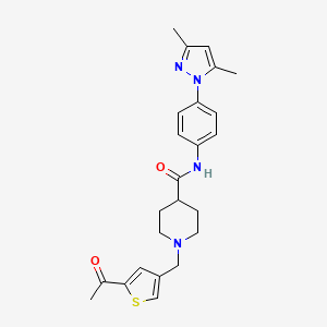 1-[(5-acetyl-3-thienyl)methyl]-N-[4-(3,5-dimethyl-1H-pyrazol-1-yl)phenyl]-4-piperidinecarboxamide