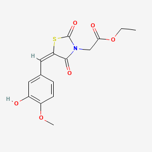molecular formula C15H15NO6S B5211187 ethyl [5-(3-hydroxy-4-methoxybenzylidene)-2,4-dioxo-1,3-thiazolidin-3-yl]acetate 