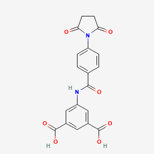 molecular formula C19H14N2O7 B5211209 5-{[4-(2,5-dioxo-1-pyrrolidinyl)benzoyl]amino}isophthalic acid 