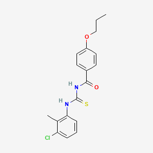 molecular formula C18H19ClN2O2S B5211211 N-{[(3-chloro-2-methylphenyl)amino]carbonothioyl}-4-propoxybenzamide 