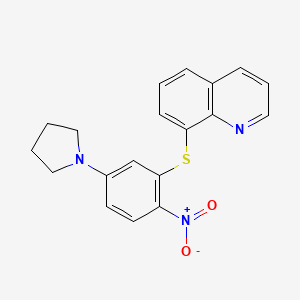 molecular formula C19H17N3O2S B5211218 8-{[2-nitro-5-(1-pyrrolidinyl)phenyl]thio}quinoline 