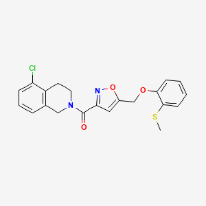 molecular formula C21H19ClN2O3S B5211230 5-chloro-2-[(5-{[2-(methylthio)phenoxy]methyl}-3-isoxazolyl)carbonyl]-1,2,3,4-tetrahydroisoquinoline 