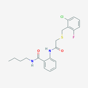 molecular formula C20H22ClFN2O2S B5211237 N-butyl-2-({[(2-chloro-6-fluorobenzyl)thio]acetyl}amino)benzamide 