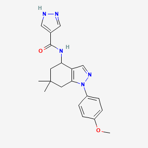 molecular formula C20H23N5O2 B5211265 N-[1-(4-methoxyphenyl)-6,6-dimethyl-4,5,6,7-tetrahydro-1H-indazol-4-yl]-1H-pyrazole-4-carboxamide 