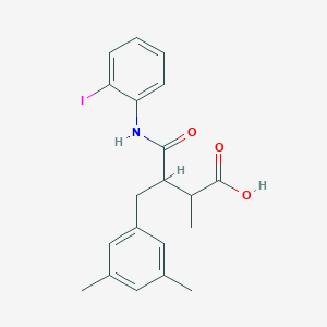 molecular formula C20H22INO3 B5211278 3-(3,5-dimethylbenzyl)-4-[(2-iodophenyl)amino]-2-methyl-4-oxobutanoic acid 