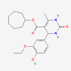 cycloheptyl 4-(3-ethoxy-4-hydroxyphenyl)-6-methyl-2-oxo-1,2,3,4-tetrahydro-5-pyrimidinecarboxylate