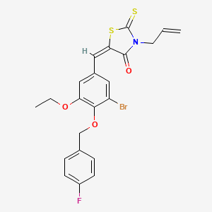 molecular formula C22H19BrFNO3S2 B5211304 3-allyl-5-{3-bromo-5-ethoxy-4-[(4-fluorobenzyl)oxy]benzylidene}-2-thioxo-1,3-thiazolidin-4-one 