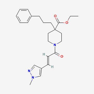 molecular formula C24H31N3O3 B5211332 ethyl 1-[(2E)-3-(1-methyl-1H-pyrazol-4-yl)-2-propenoyl]-4-(3-phenylpropyl)-4-piperidinecarboxylate 