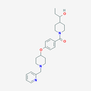 molecular formula C26H35N3O3 B5211346 1-[1-(4-{[1-(2-pyridinylmethyl)-4-piperidinyl]oxy}benzoyl)-4-piperidinyl]-1-propanol 