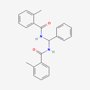 molecular formula C23H22N2O2 B5211356 N,N'-(phenylmethylene)bis(2-methylbenzamide) 