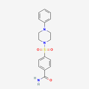 molecular formula C17H19N3O3S B5211362 4-[(4-phenylpiperazin-1-yl)sulfonyl]benzamide 