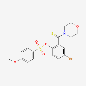 molecular formula C18H18BrNO5S2 B5211388 4-bromo-2-(4-morpholinylcarbonothioyl)phenyl 4-methoxybenzenesulfonate 
