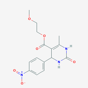 molecular formula C15H17N3O6 B5211431 2-methoxyethyl 6-methyl-4-(4-nitrophenyl)-2-oxo-1,2,3,4-tetrahydro-5-pyrimidinecarboxylate 