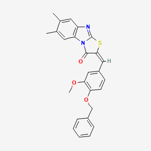 molecular formula C26H22N2O3S B5211434 2-[4-(benzyloxy)-3-methoxybenzylidene]-6,7-dimethyl[1,3]thiazolo[3,2-a]benzimidazol-3(2H)-one 
