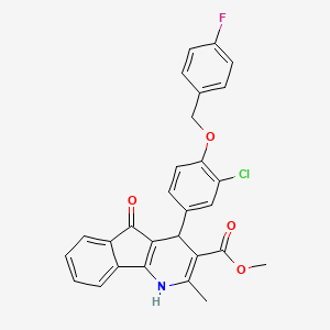 molecular formula C28H21ClFNO4 B5211460 methyl 4-{3-chloro-4-[(4-fluorobenzyl)oxy]phenyl}-2-methyl-5-oxo-4,5-dihydro-1H-indeno[1,2-b]pyridine-3-carboxylate 