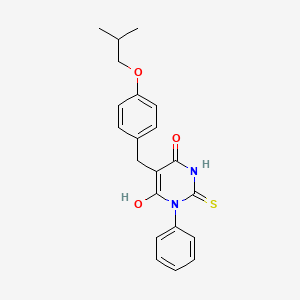 molecular formula C21H22N2O3S B5211479 6-hydroxy-5-(4-isobutoxybenzyl)-2-mercapto-3-phenyl-4(3H)-pyrimidinone 