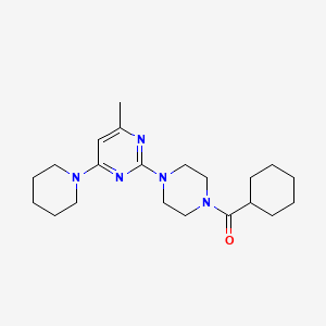 molecular formula C21H33N5O B5211482 2-[4-(cyclohexylcarbonyl)-1-piperazinyl]-4-methyl-6-(1-piperidinyl)pyrimidine 