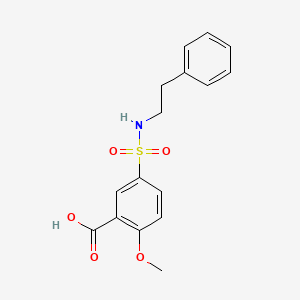 molecular formula C16H17NO5S B5211484 2-methoxy-5-{[(2-phenylethyl)amino]sulfonyl}benzoic acid 