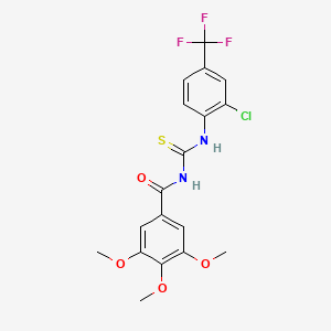 molecular formula C18H16ClF3N2O4S B5211492 N-({[2-chloro-4-(trifluoromethyl)phenyl]amino}carbonothioyl)-3,4,5-trimethoxybenzamide 