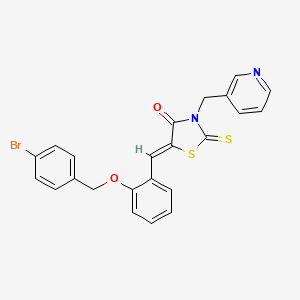 molecular formula C23H17BrN2O2S2 B5211505 5-{2-[(4-bromobenzyl)oxy]benzylidene}-3-(3-pyridinylmethyl)-2-thioxo-1,3-thiazolidin-4-one 