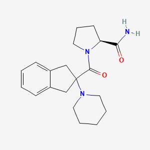 molecular formula C20H27N3O2 B5211517 1-{[2-(1-piperidinyl)-2,3-dihydro-1H-inden-2-yl]carbonyl}-L-prolinamide 